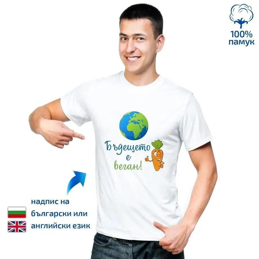 Мъжка тениска Бъдещето е веган