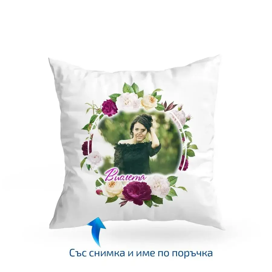 Възглавница с цветя дизайн 1